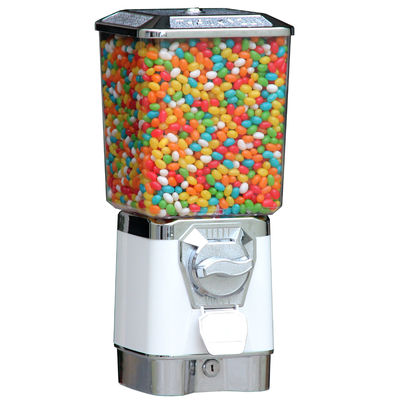 آلة بيع فقاعة gumball أبيض 3.6kgs 46cm 6coins معدنية تقف للمول